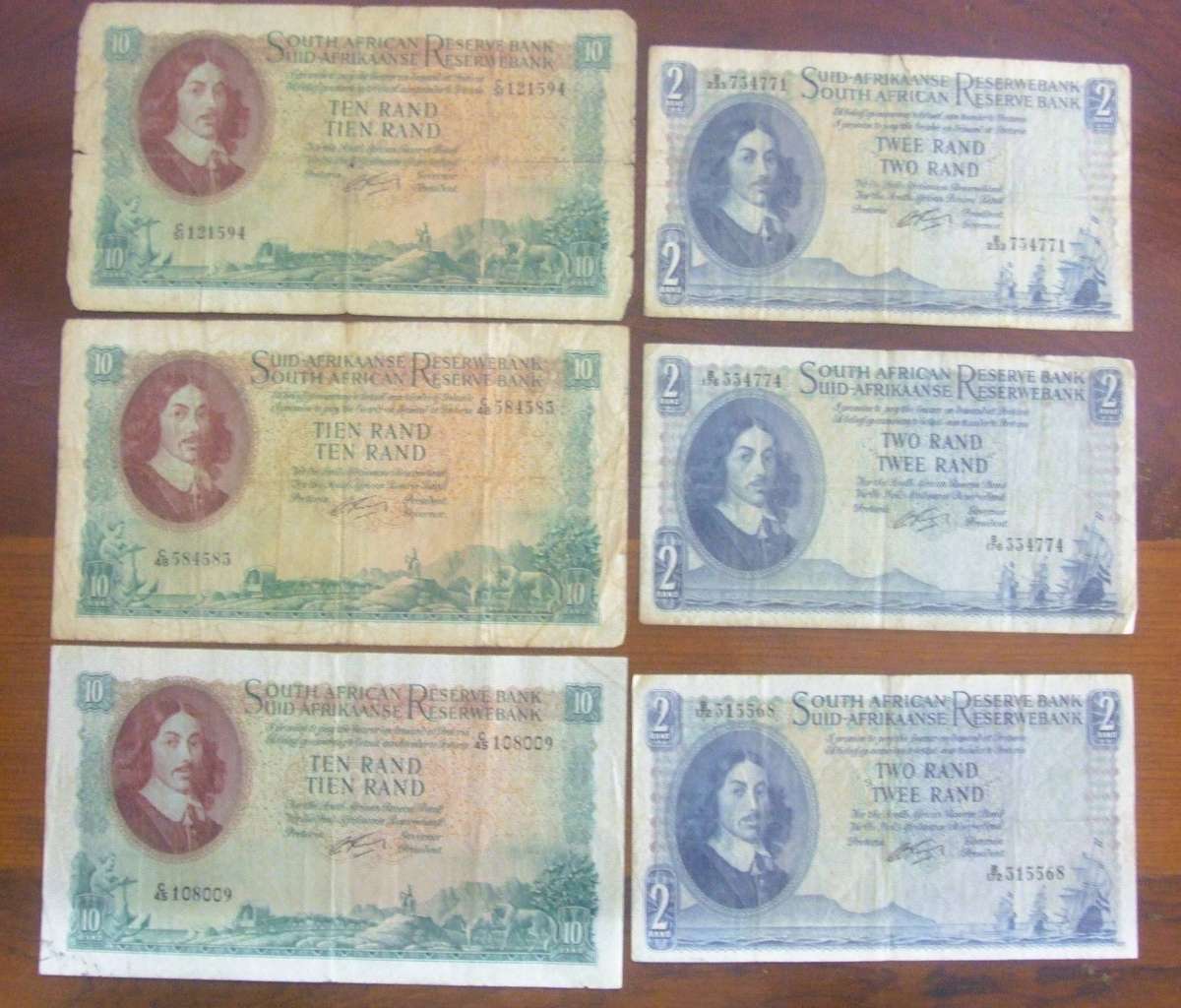 @     6 x vintage S A  notes as 1 lot