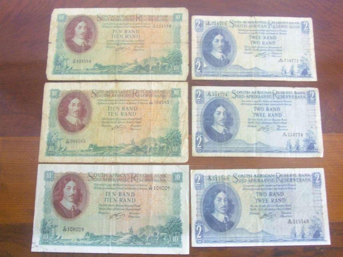 @     6 x vintage S A  notes as 1 lot