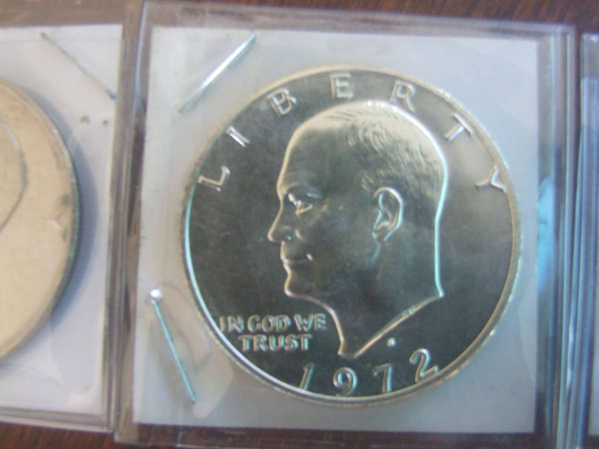 @     3 x Eisenhower dollars as 1 lot
