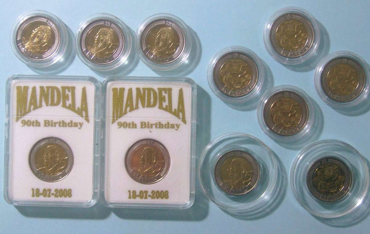 @     11 X 2008&2011 CAPTULED R5  MANDELA COINS