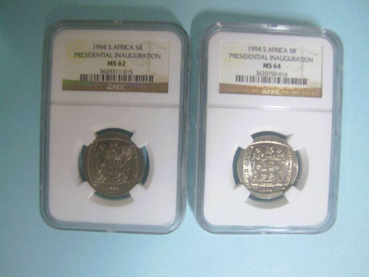 @     SET OF 2 1994  COINS  ,, MANDELA COINS
