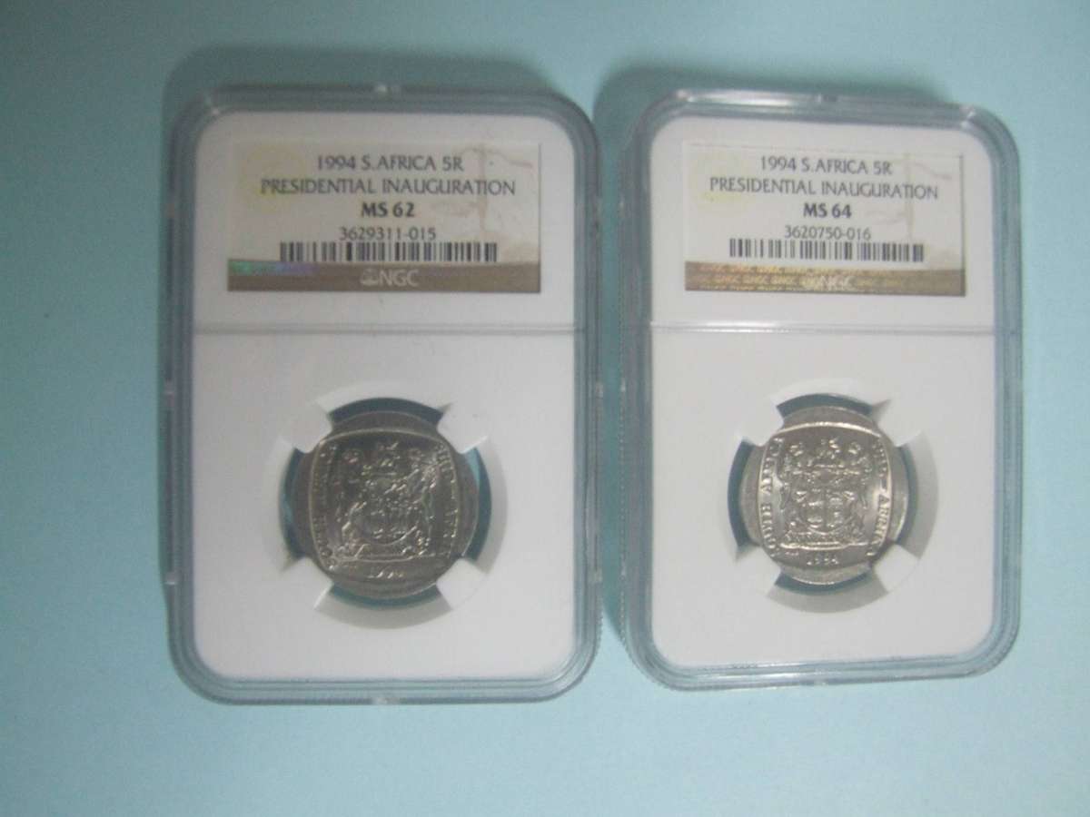 @     SET OF 2 1994  COINS  ,, MANDELA COINS