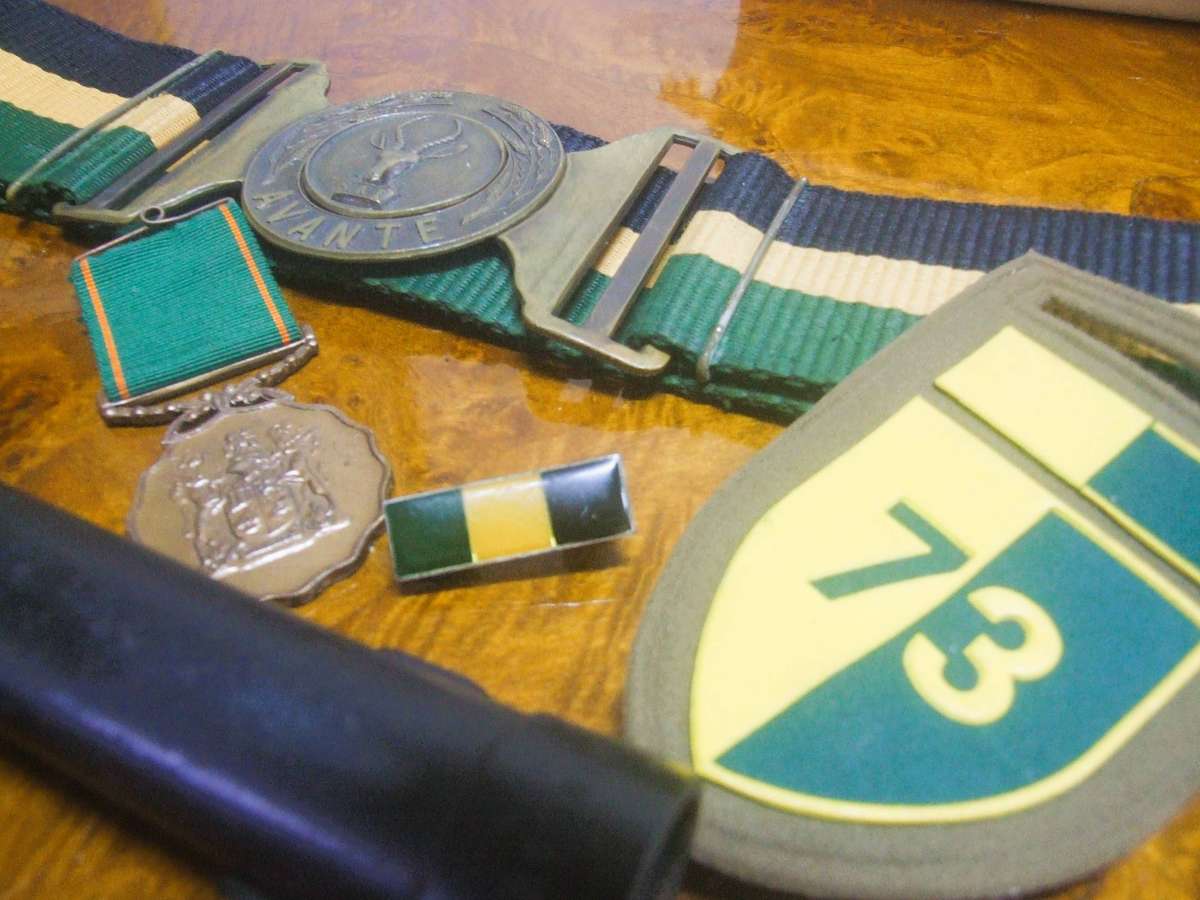 This collection features military memorabilia from the South African Defense Force (SADF)