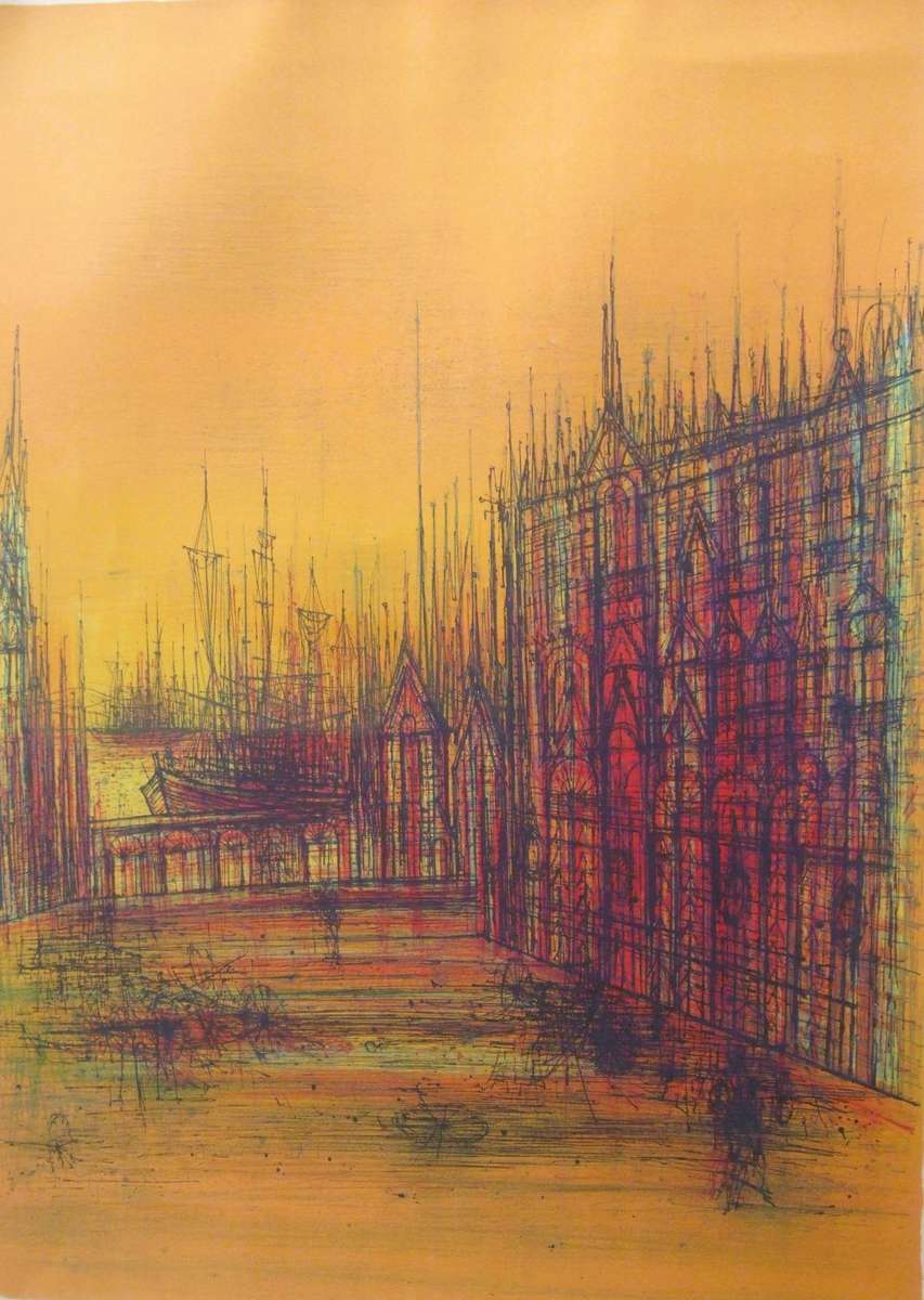 Jean CARZOU , ORIGINAL Lithograph Hand SIGNED  1963