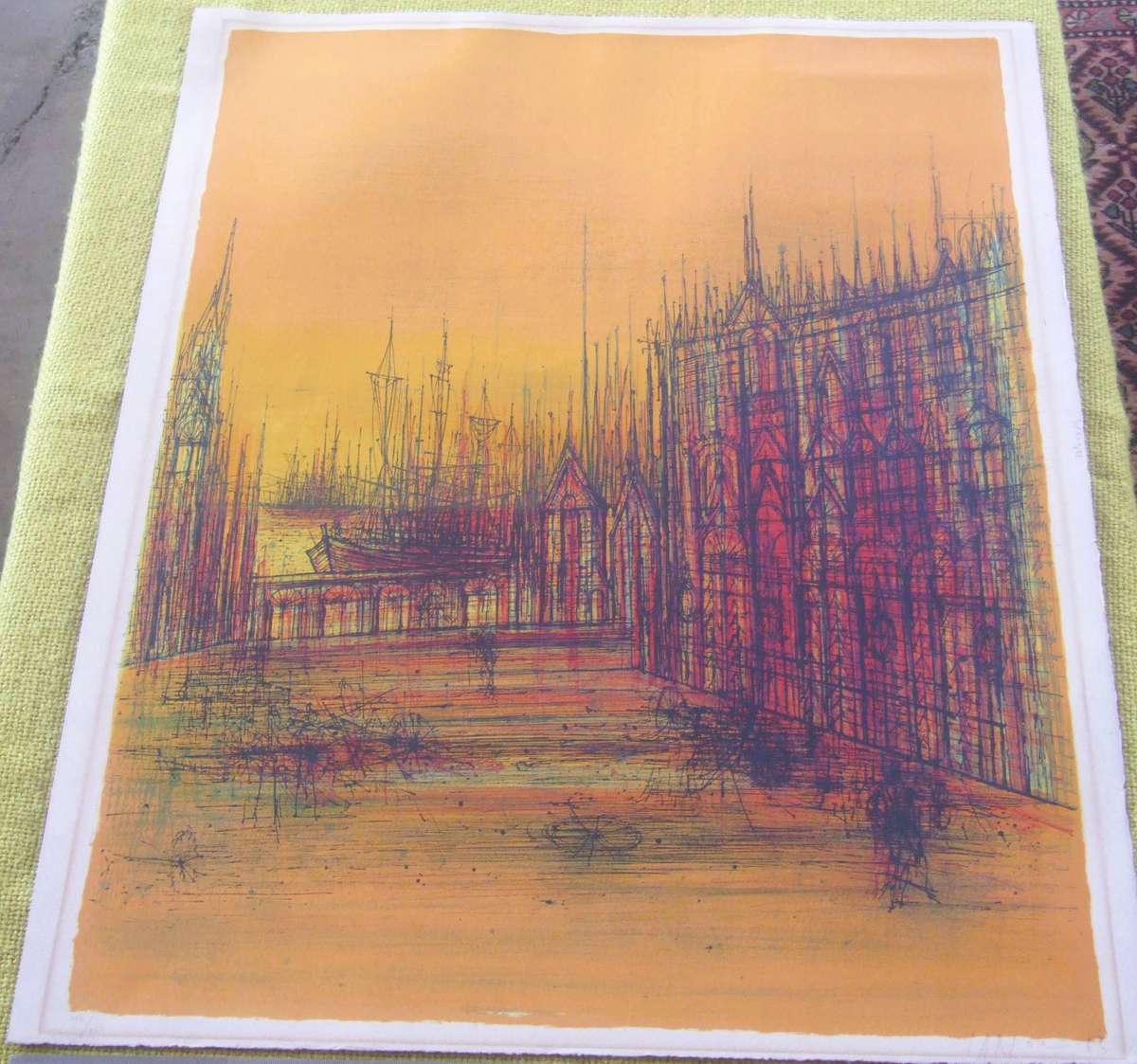 Jean CARZOU , ORIGINAL Lithograph Hand SIGNED  1963