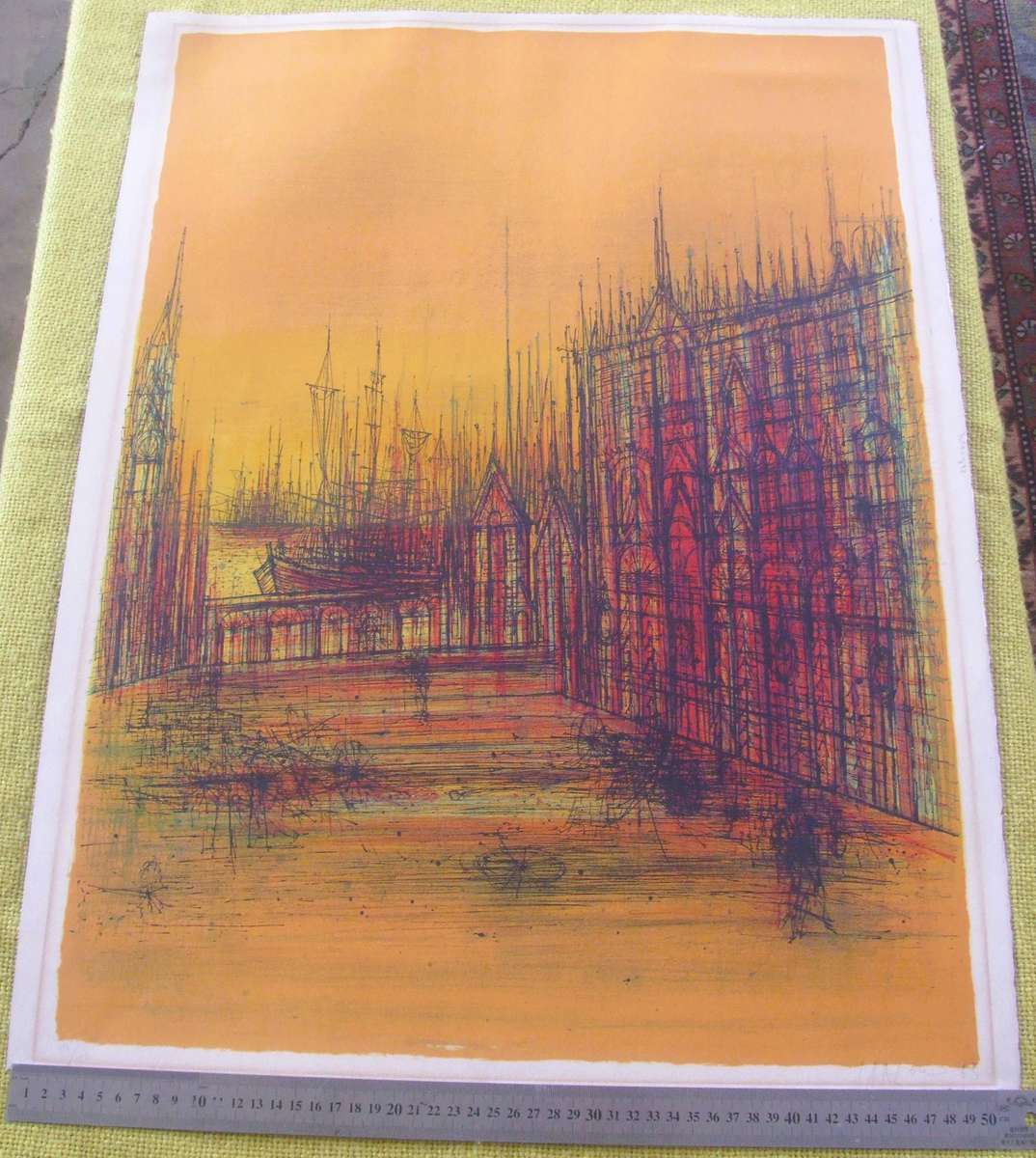 Jean CARZOU , ORIGINAL Lithograph Hand SIGNED  1963