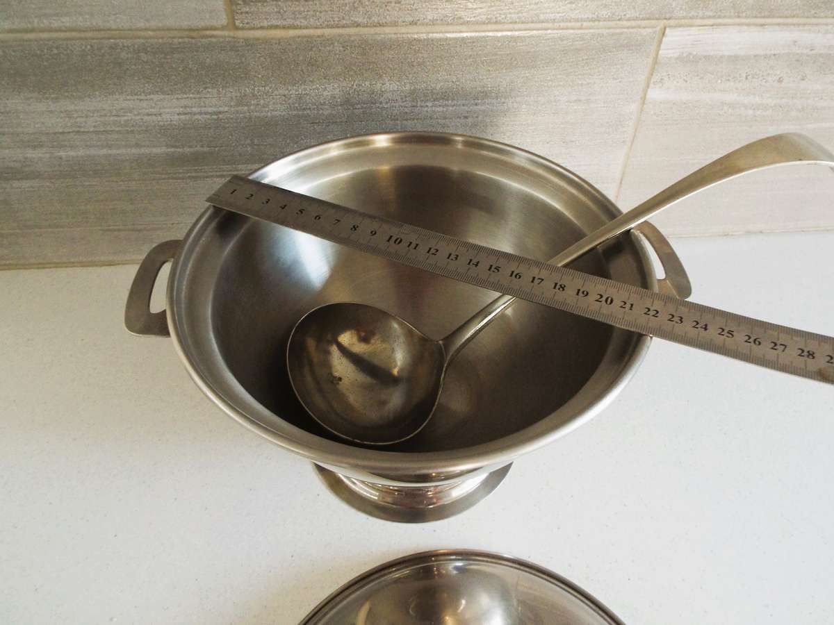 RARE ANTIQUE  Nevada Silver SPOON AND VINTAGE SOUP TOURINE