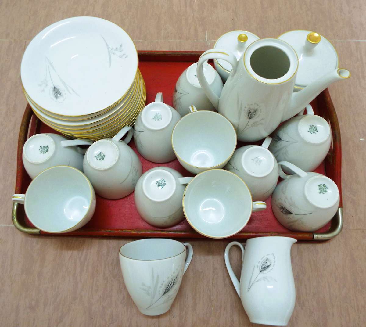 vintage ,,Hartel Jaob Rare German Bavaria , lot of 28 items   12 tea cups and 12 sources as 1 lot