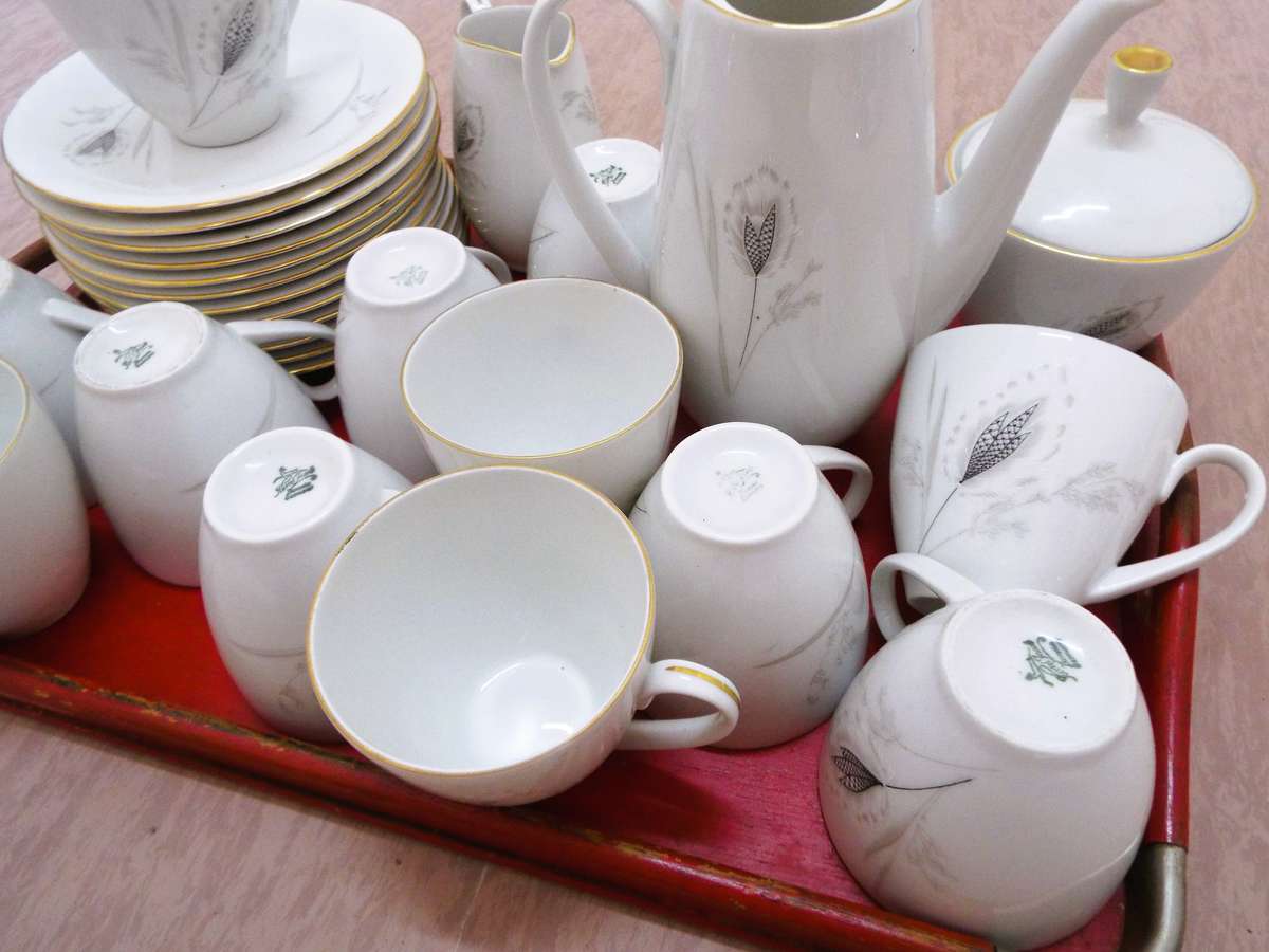 vintage ,,Hartel Jaob Rare German Bavaria , lot of 28 items   12 tea cups and 12 sources as 1 lot