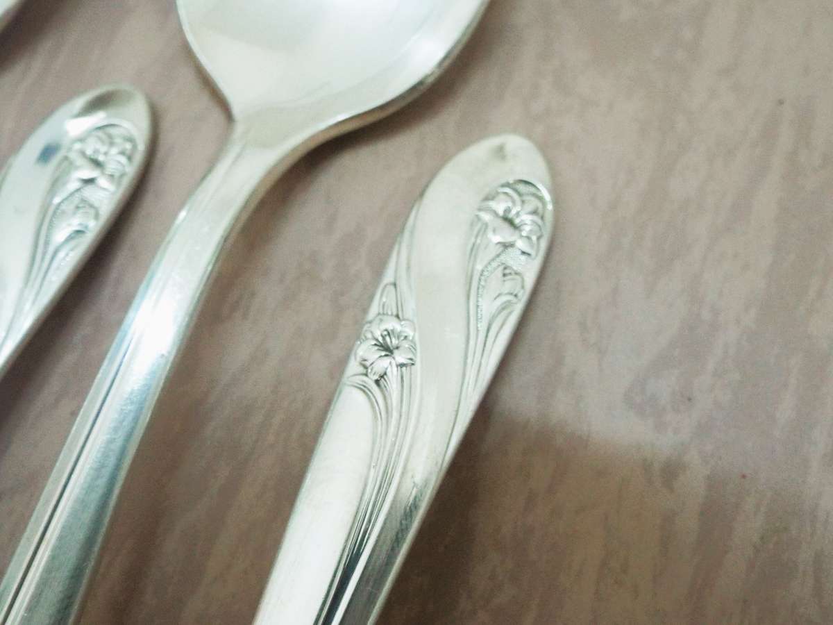 vintage ,,6 x Holmes & Edwards Silver Inlaid Teaspoons -