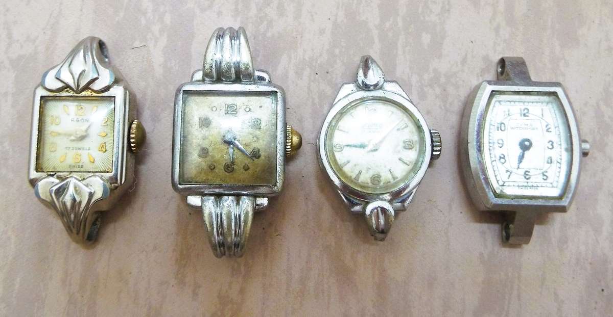 4 x old lady's watches as 1 lot