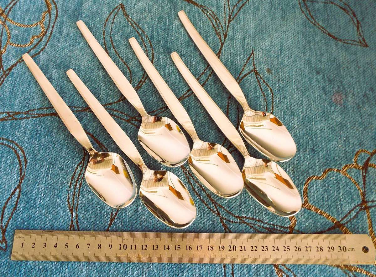 vintage Large Serving Spoons,set Of 6 Stainless Steel Large Serving Spoons as 1 lot