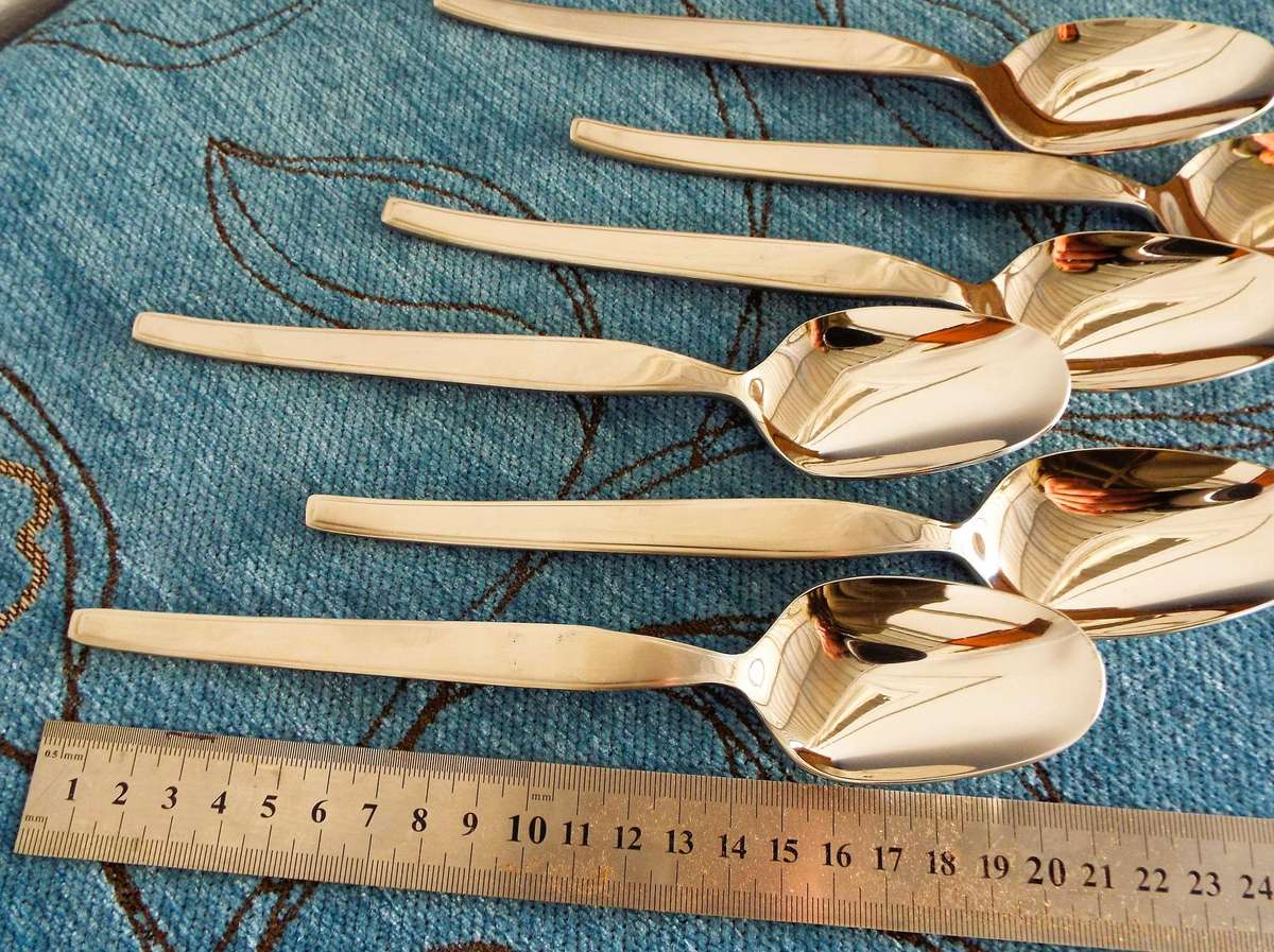 vintage Large Serving Spoons,set Of 6 Stainless Steel Large Serving Spoons as 1 lot
