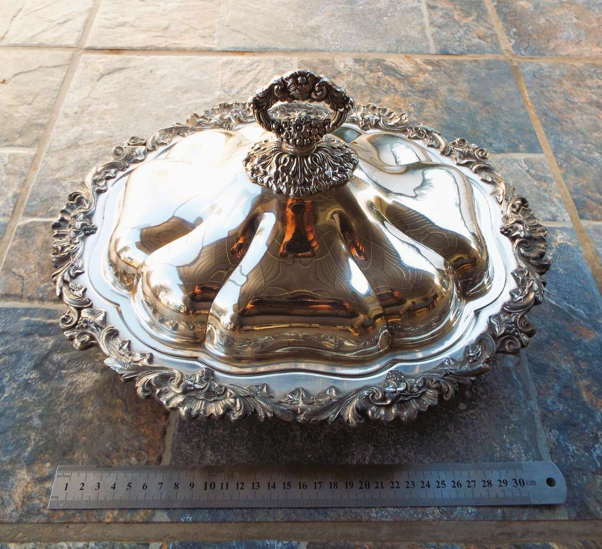 large silver plated dish /tureen
