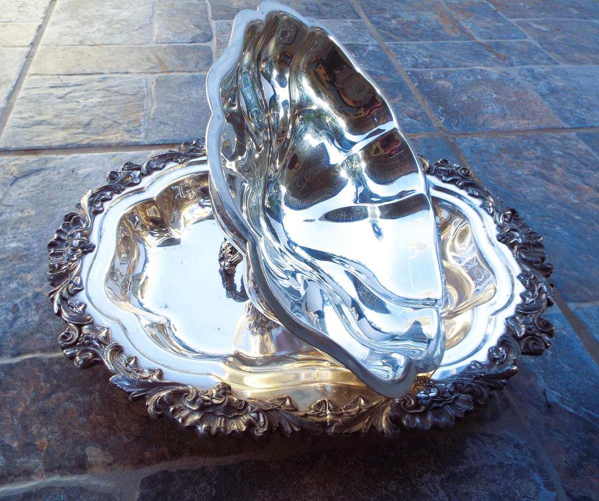large silver plated dish /tureen