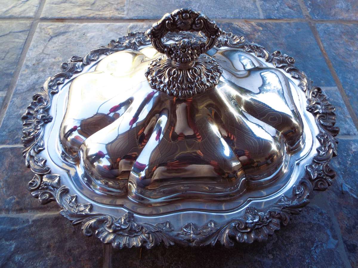 large silver plated dish /tureen