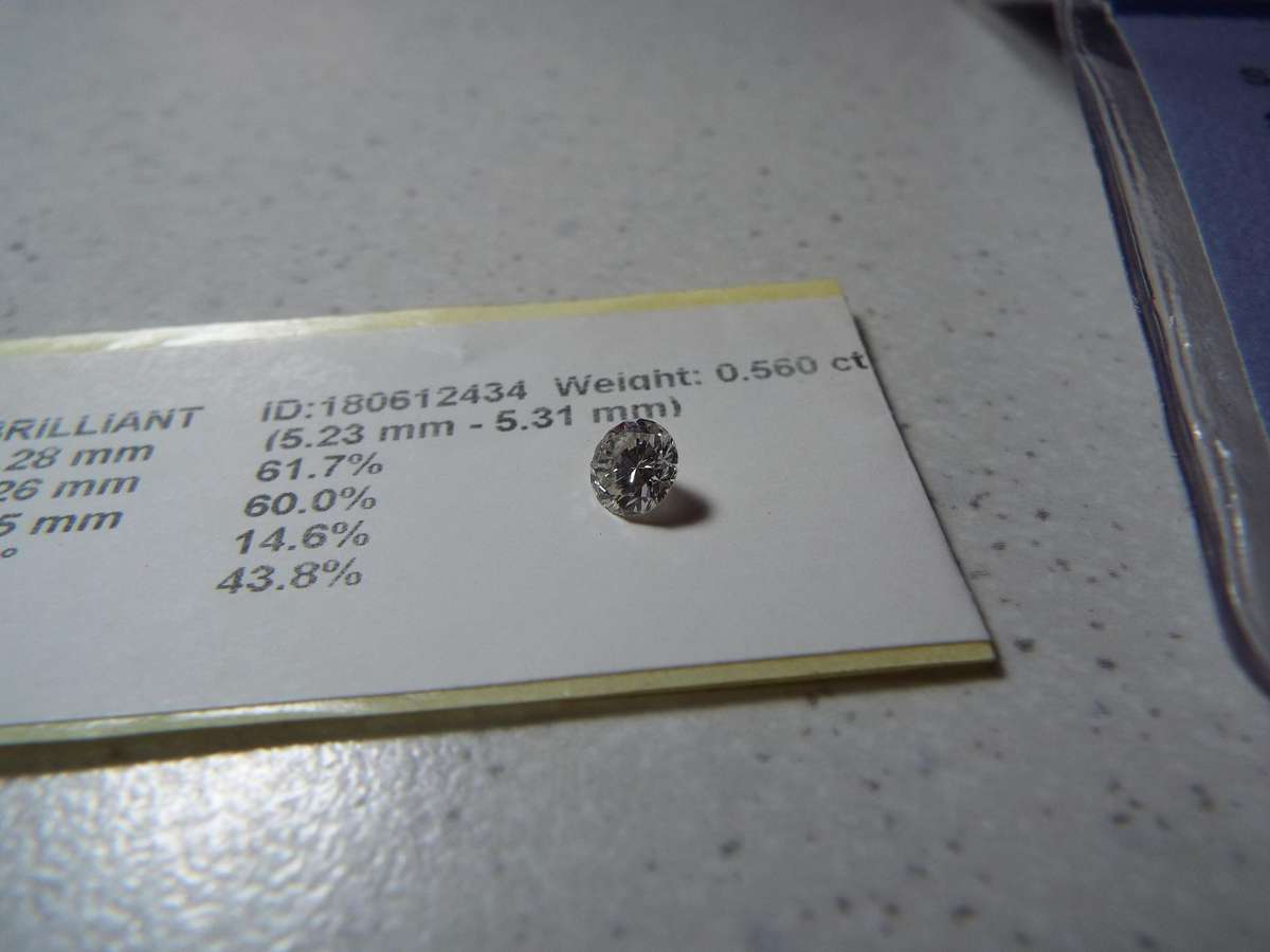 0.56 ct EGL Certified Round Brilliant Cut Diamond VS2