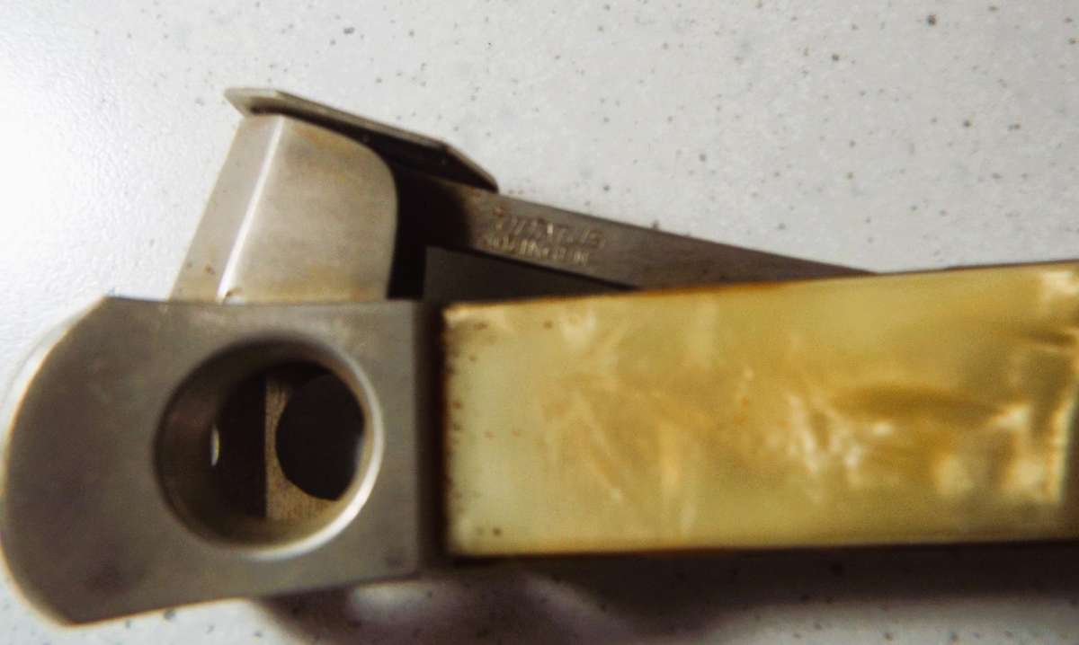 Vintage cigar cutter ,Germany Solingen ,mother of pearl handle