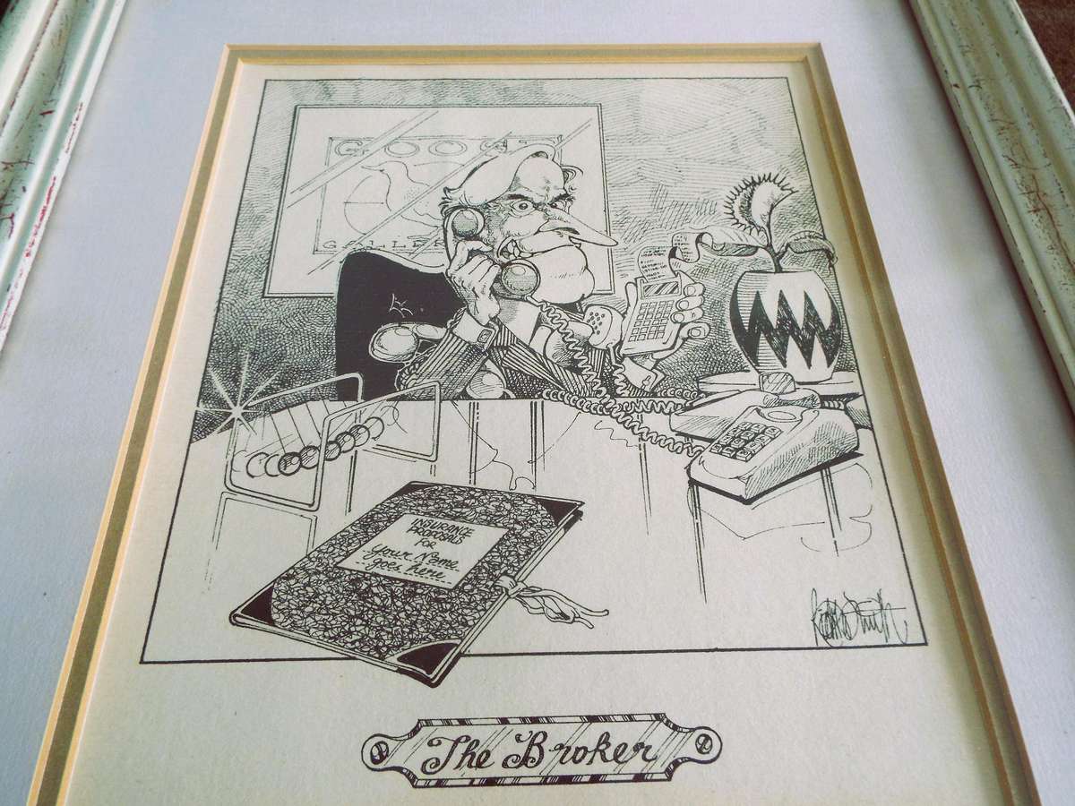 2 x Cartoon Art, Well Framed, Matted and Framed