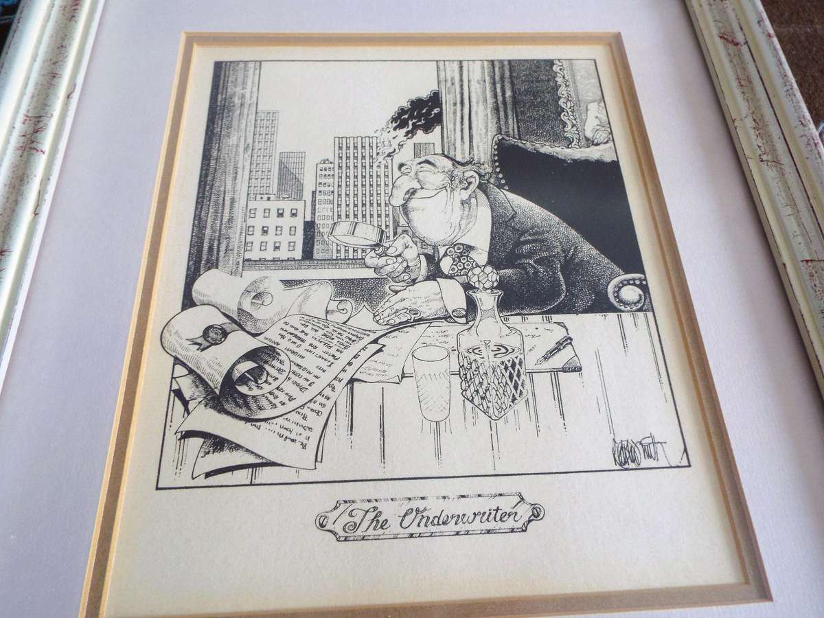 2 x Cartoon Art, Well Framed, Matted and Framed