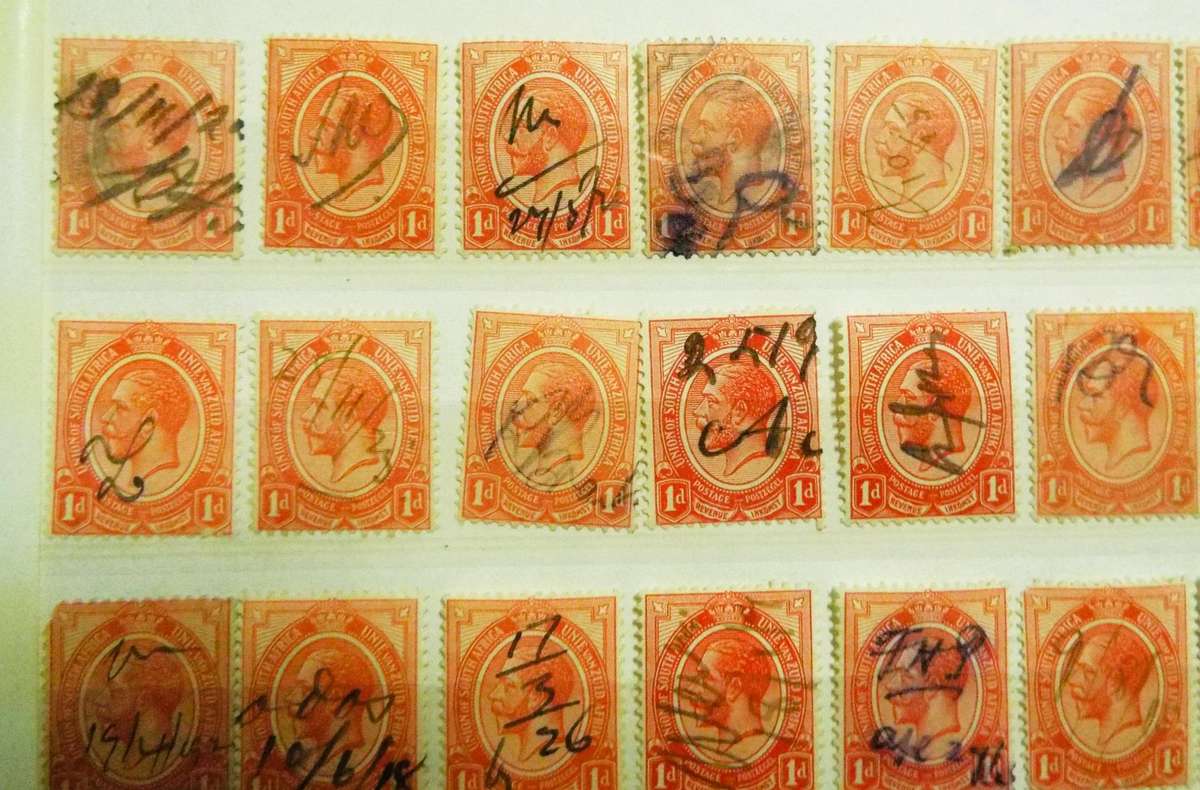 B1  ,,,65 yes 65 SOUTH AFRICA - UNION OF SOUTH AFRICA - KING GEORGE USED REVENUE 1D STAMPs