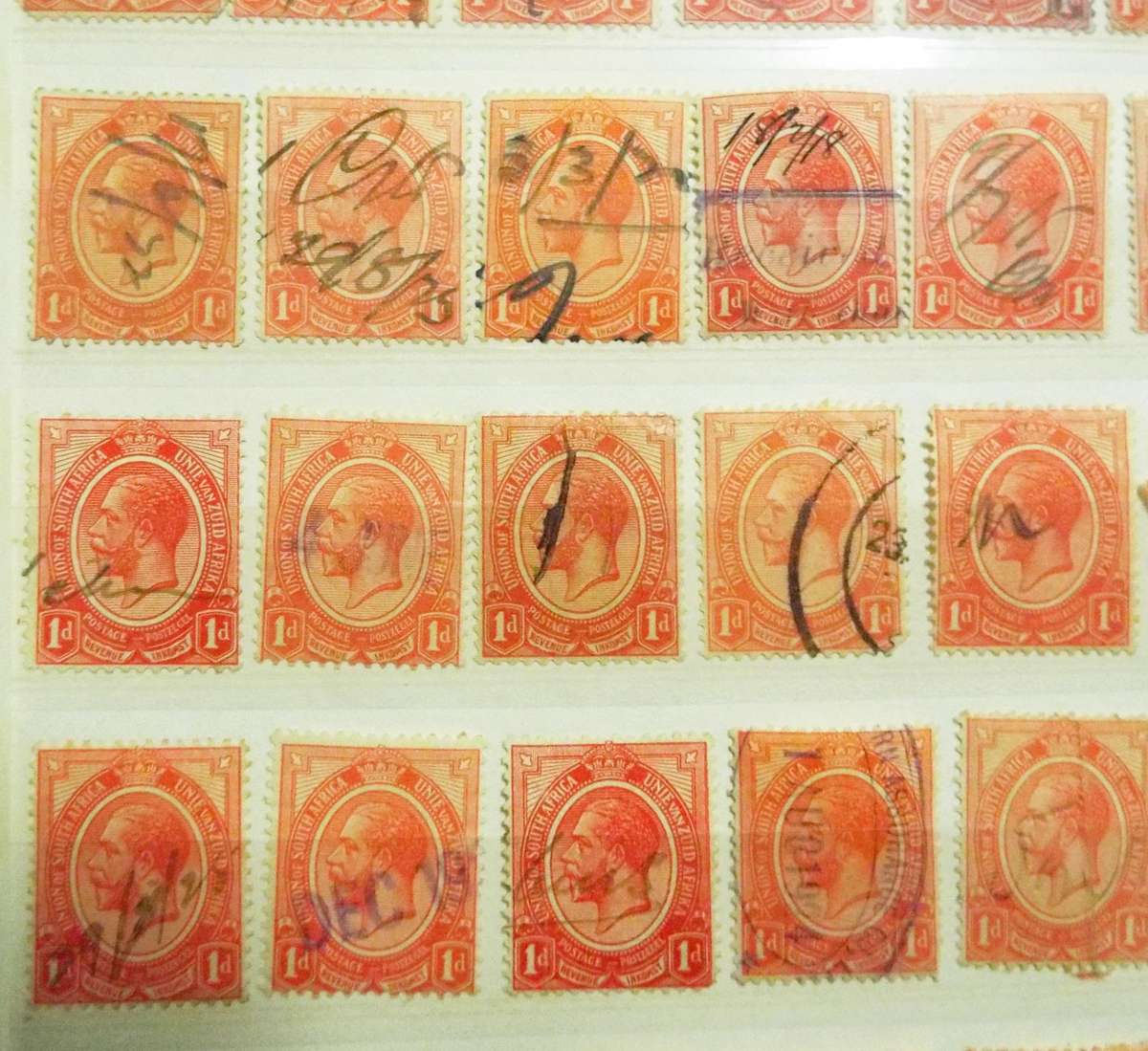 B1  ,,,65 yes 65 SOUTH AFRICA - UNION OF SOUTH AFRICA - KING GEORGE USED REVENUE 1D STAMPs