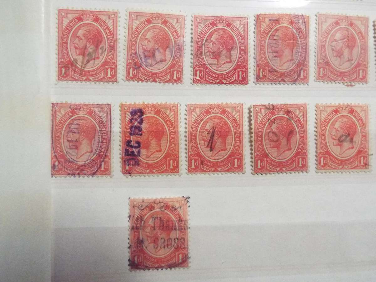 B1  ,,,65 yes 65 SOUTH AFRICA - UNION OF SOUTH AFRICA - KING GEORGE USED REVENUE 1D STAMPs