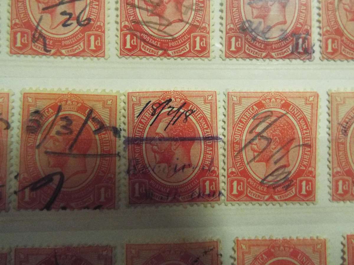 B1  ,,,65 yes 65 SOUTH AFRICA - UNION OF SOUTH AFRICA - KING GEORGE USED REVENUE 1D STAMPs