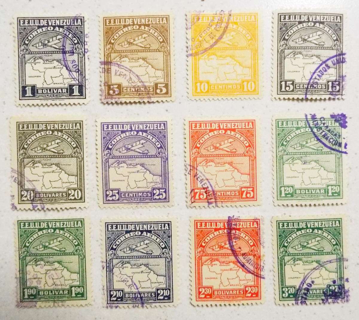 VENEZUELAN AIRMAIL STAMPS (LARGE SET )