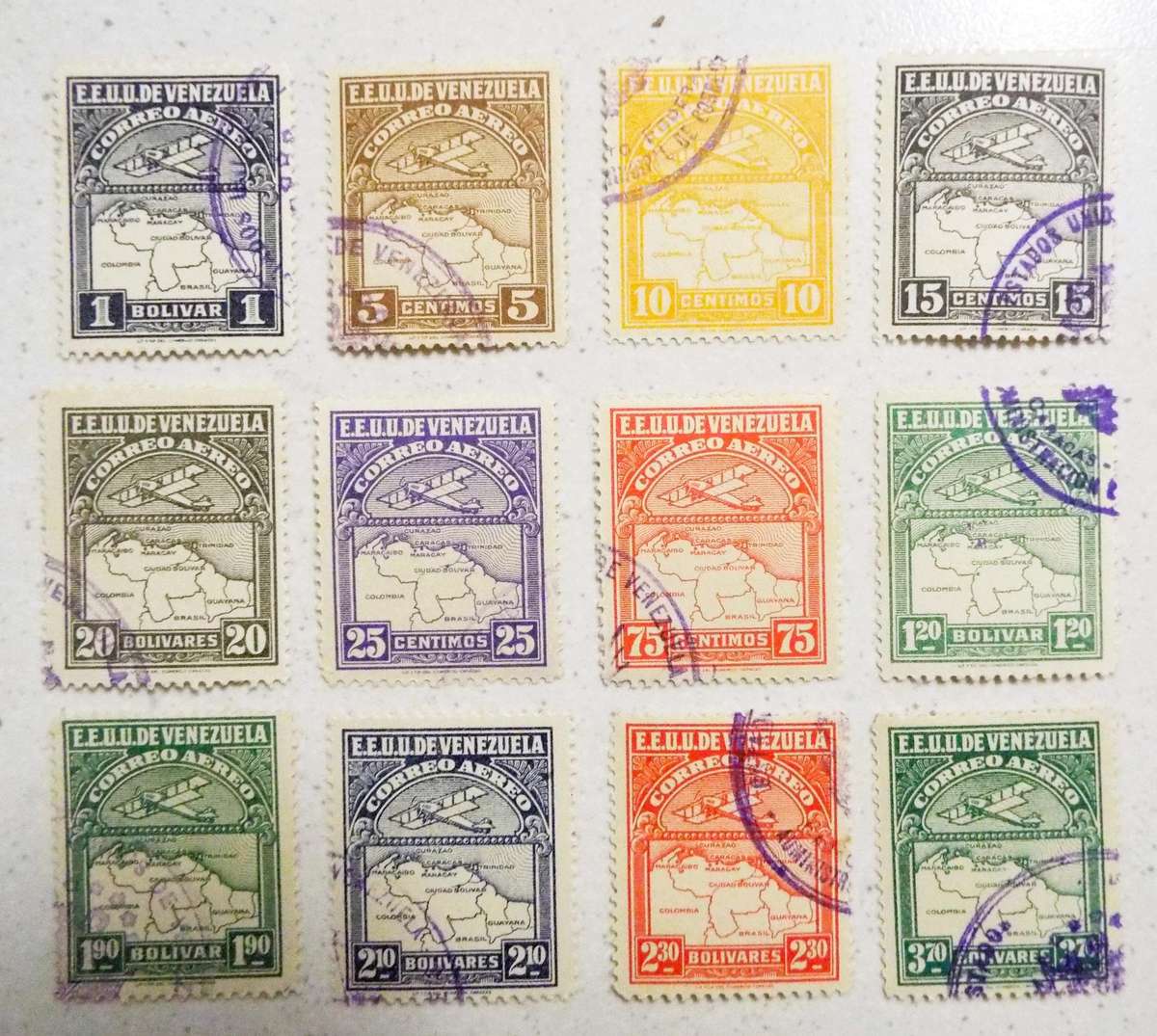 VENEZUELAN AIRMAIL STAMPS (LARGE SET )