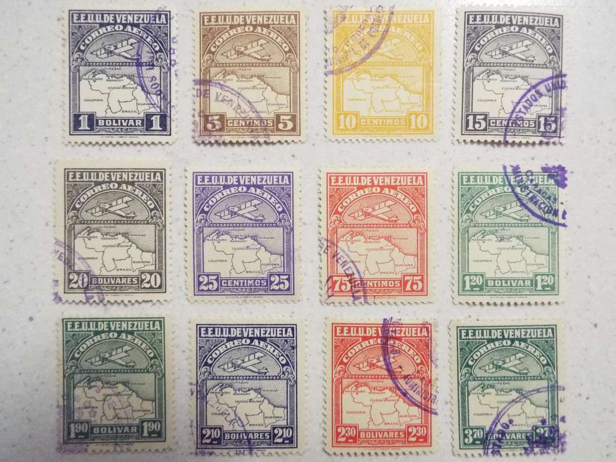 VENEZUELAN AIRMAIL STAMPS (LARGE SET )