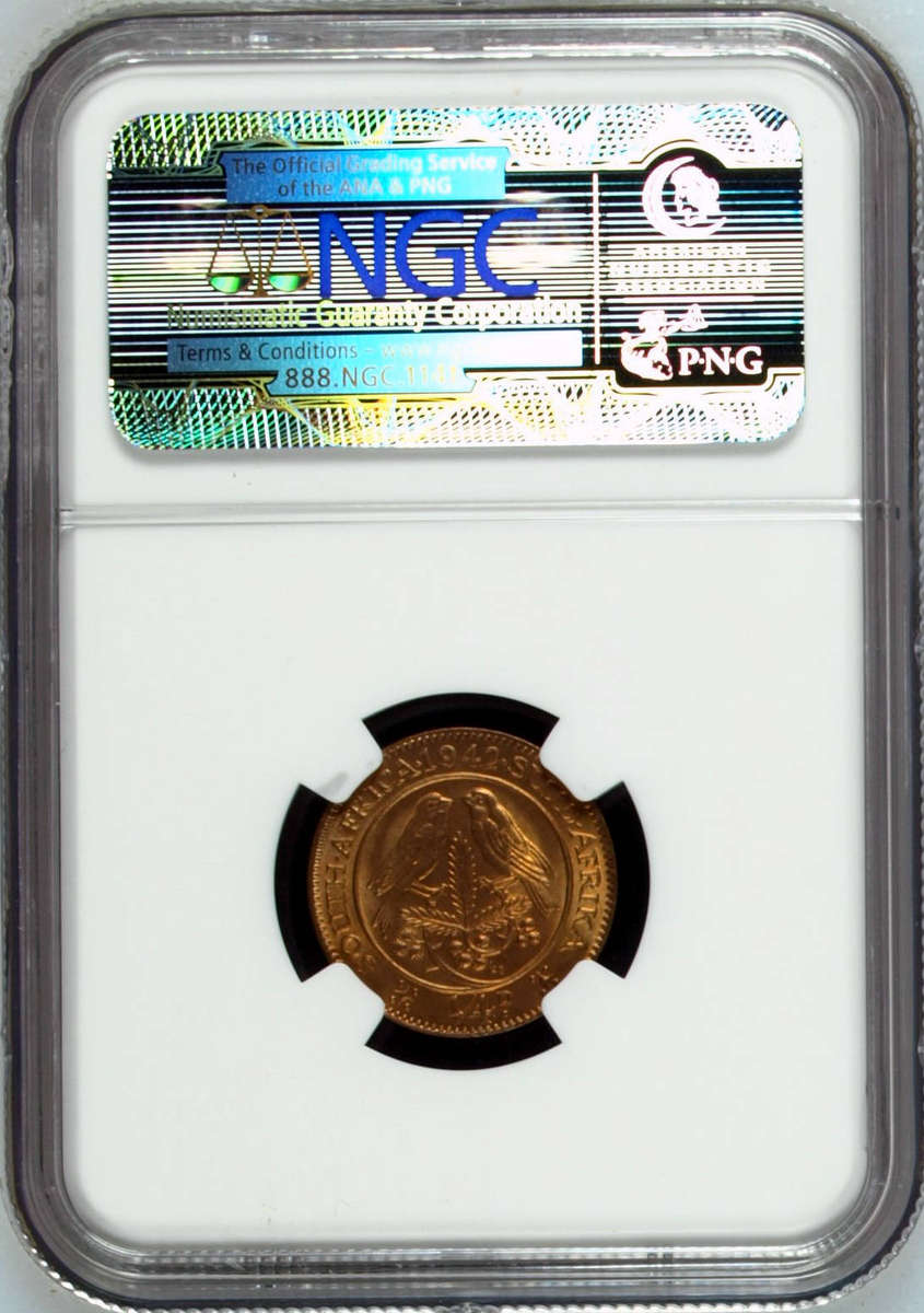 1942 NGC GRADED - FARTHING MS65 RED-BROWN