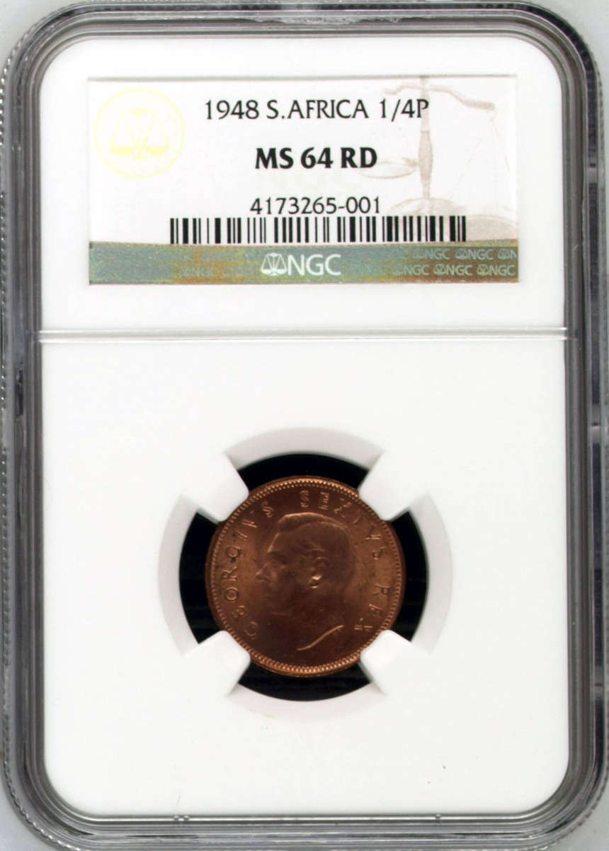 1948 NGC GRADED - FARTHING MS64 RED