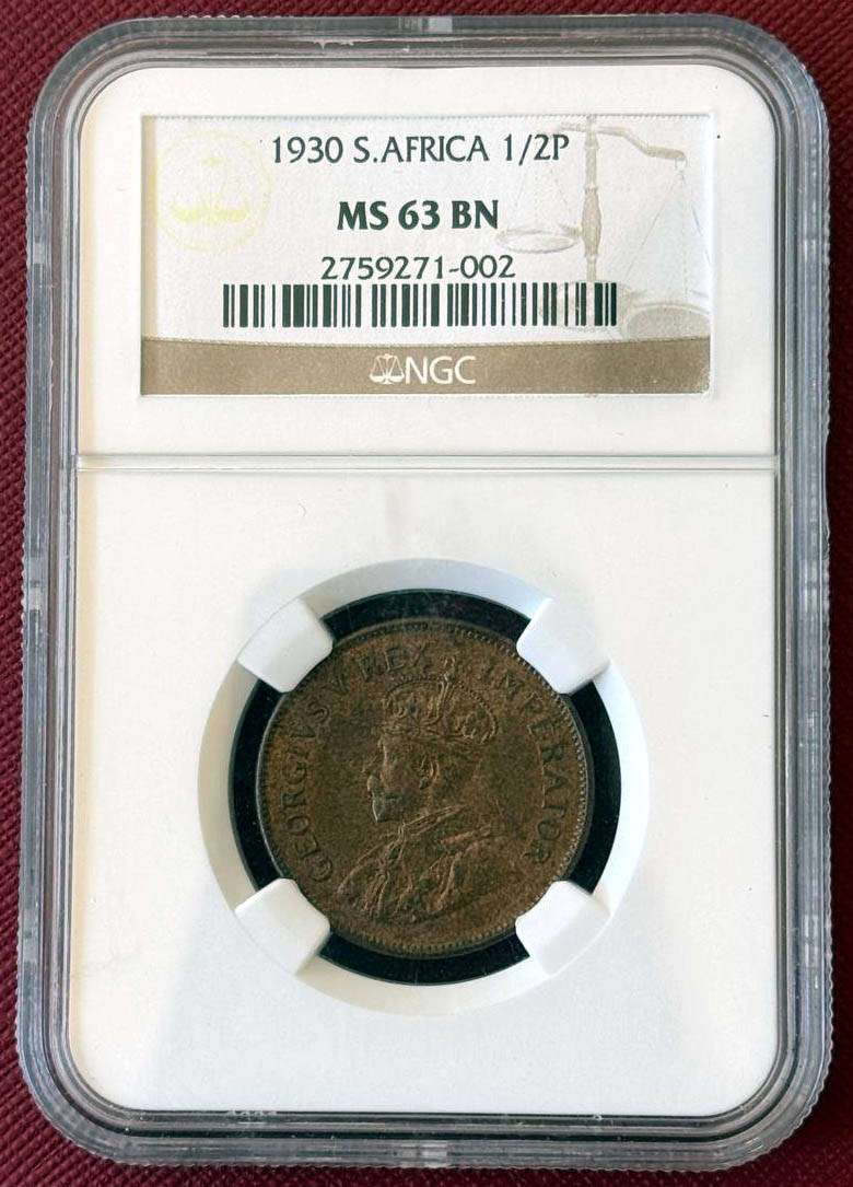 *** 1930 NGC GRADED HALF PENNY MS63BN ***