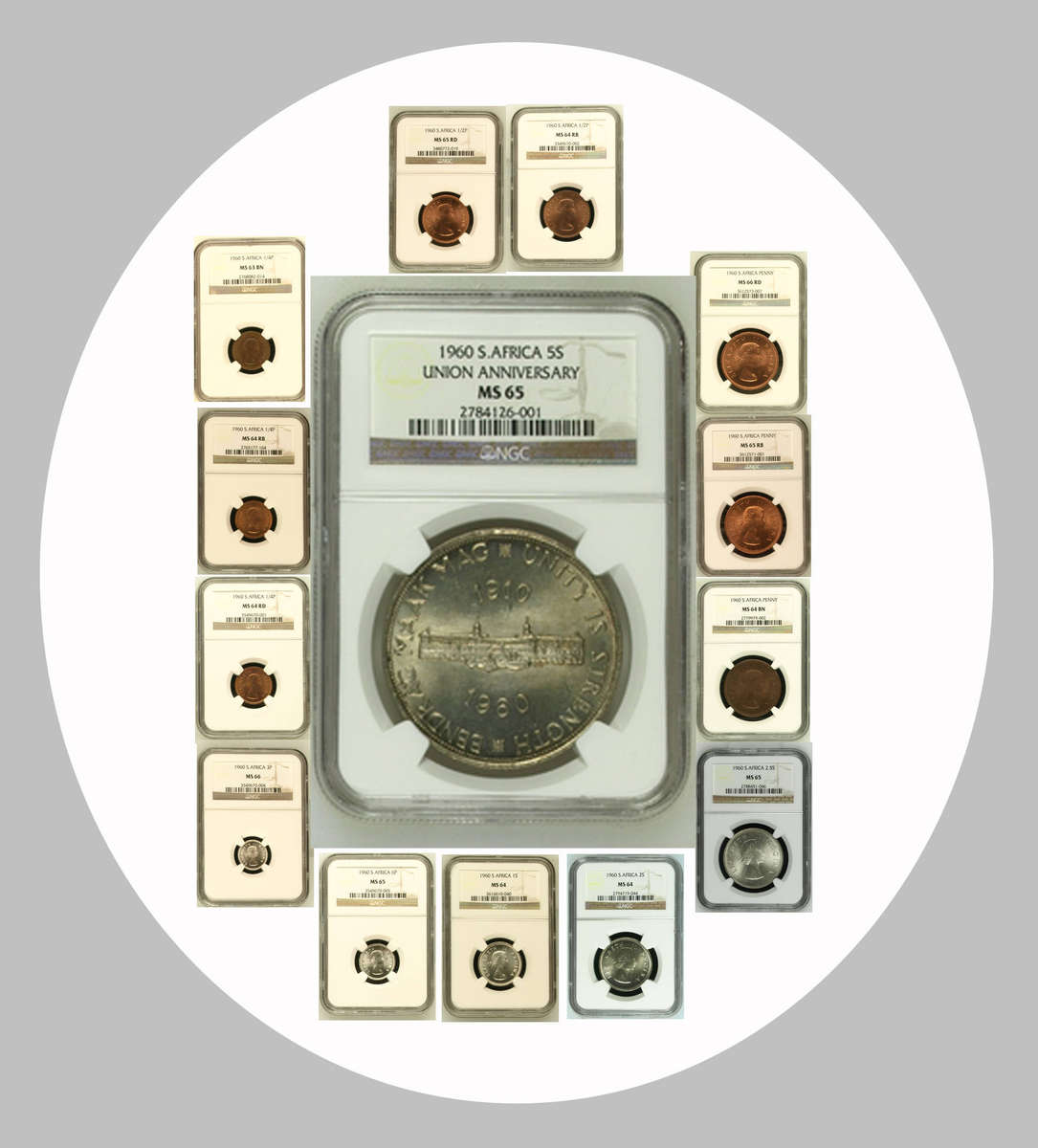 1960 Union Coin Set NGC "Mint State" Coins