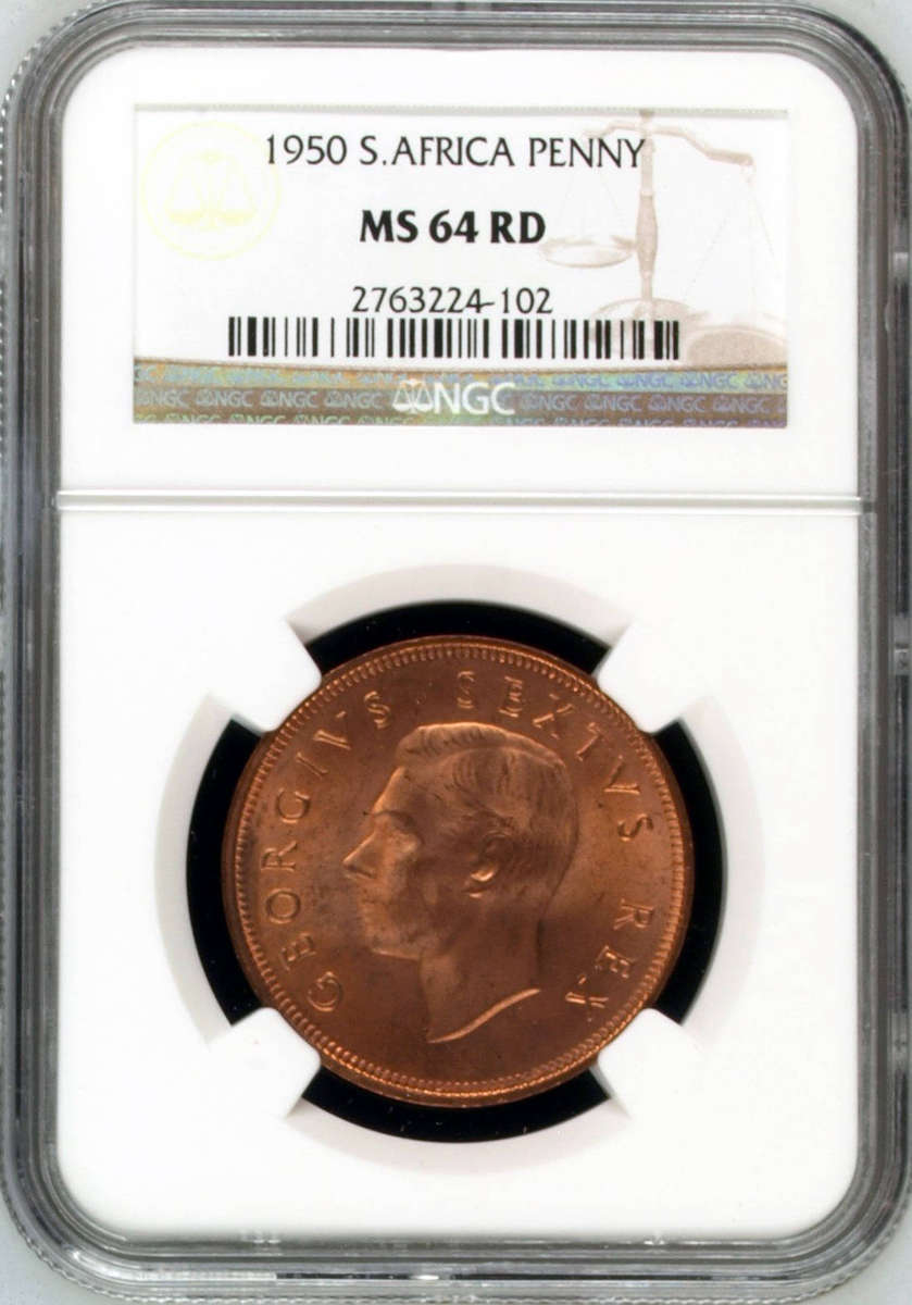 1950 NGC GRADED - PENNIES MS64 RED / MS64 RED-BROWN / MS64 BROWN