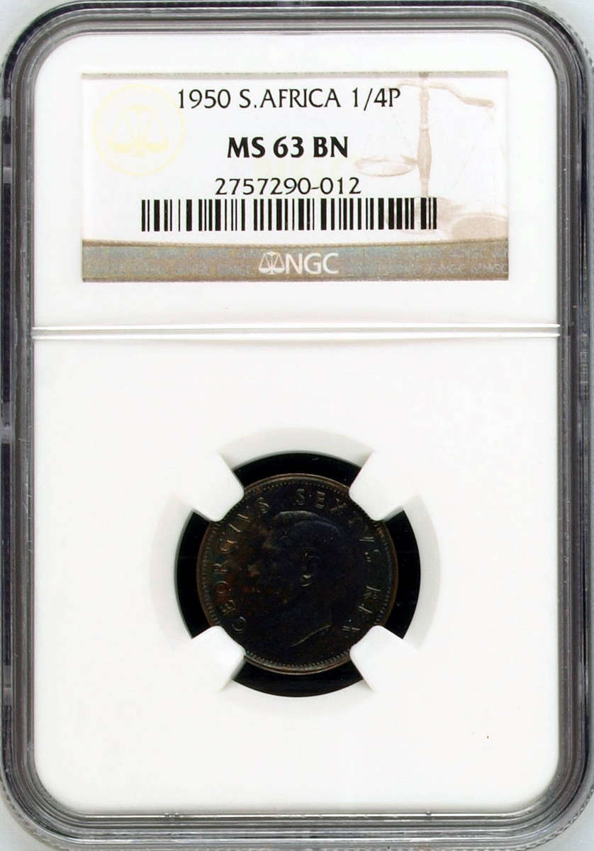1950 NGC GRADED - FARTHINGS MS64 RED-BROWN / MS63 BROWN