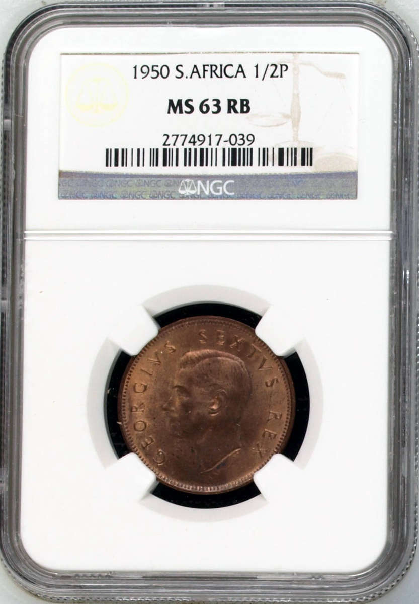 1950 NGC GRADED - HALFPENNIES MS63 RED-BROWN / MS65 BROWN "TOP POP"