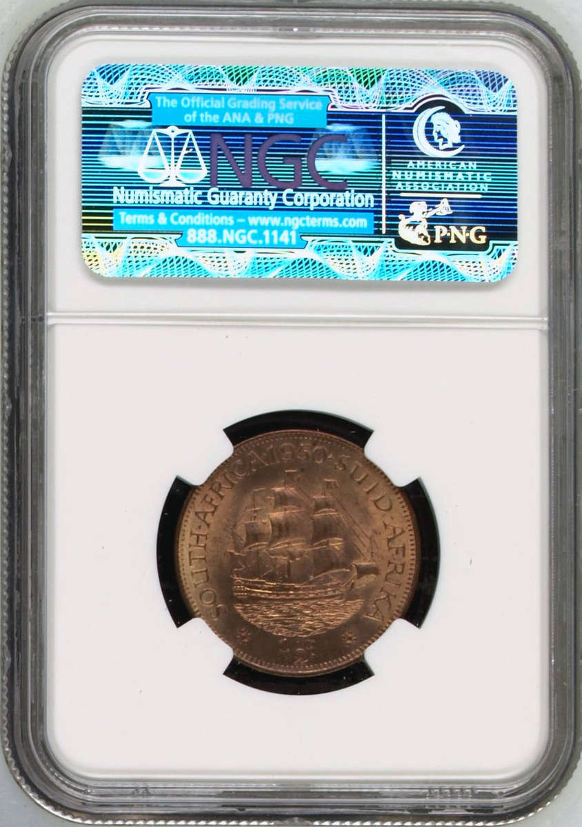 1950 NGC GRADED - HALFPENNIES MS63 RED-BROWN / MS65 BROWN "TOP POP"
