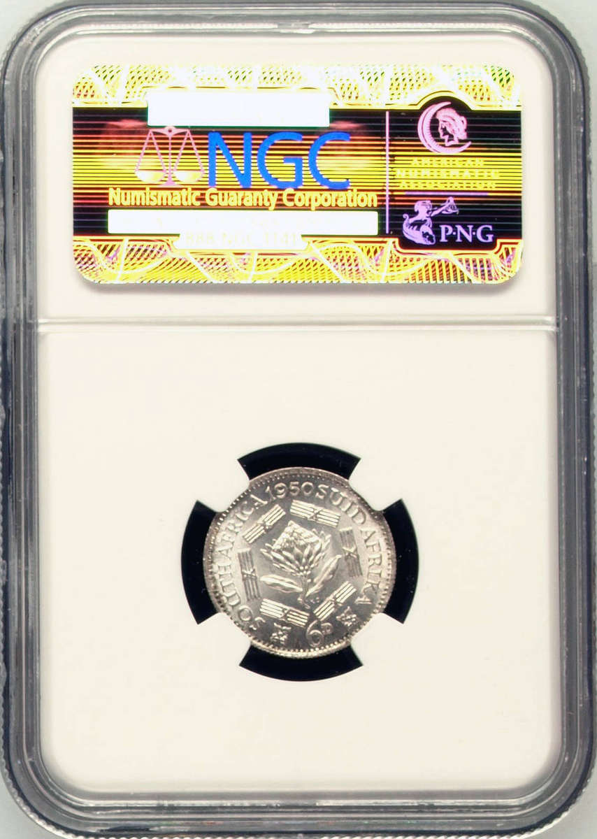 1950 NGC GRADED - SIXPENCE MS65