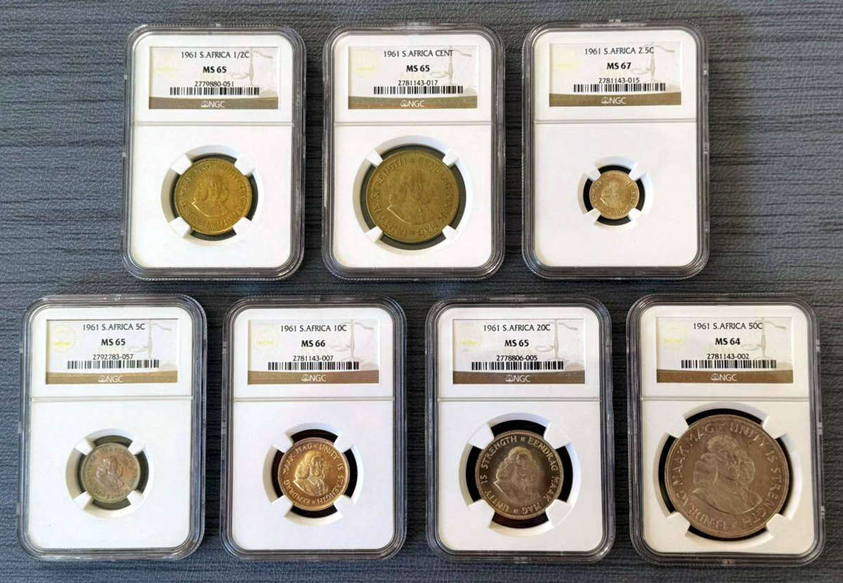 1961 R.S.A. first decimal set NGC MS coins