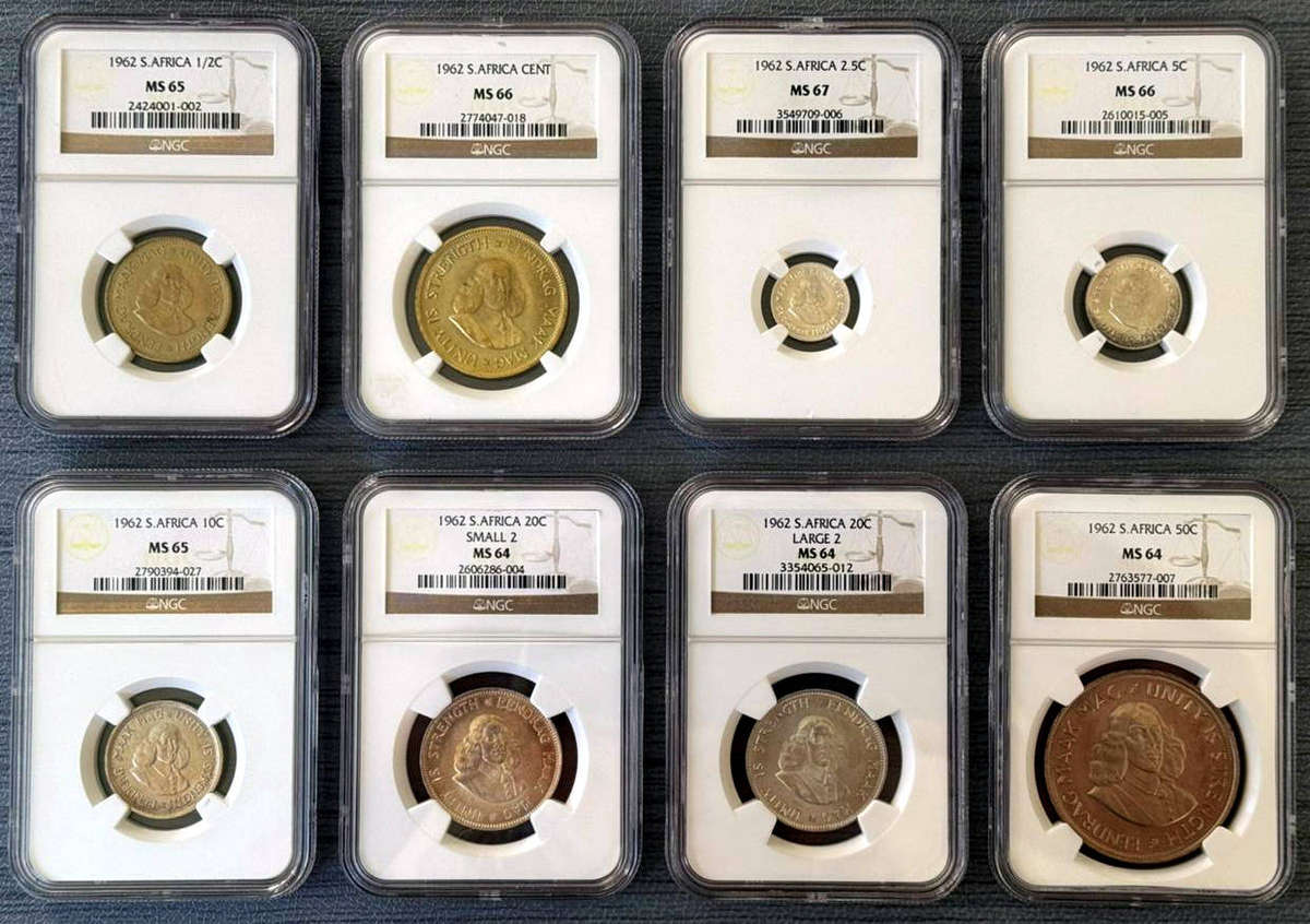 1962 R.S.A. First Decimal Set NGC MS Coins