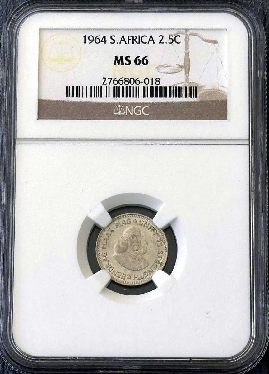 1964 Two and a Half Cents NGC MS66