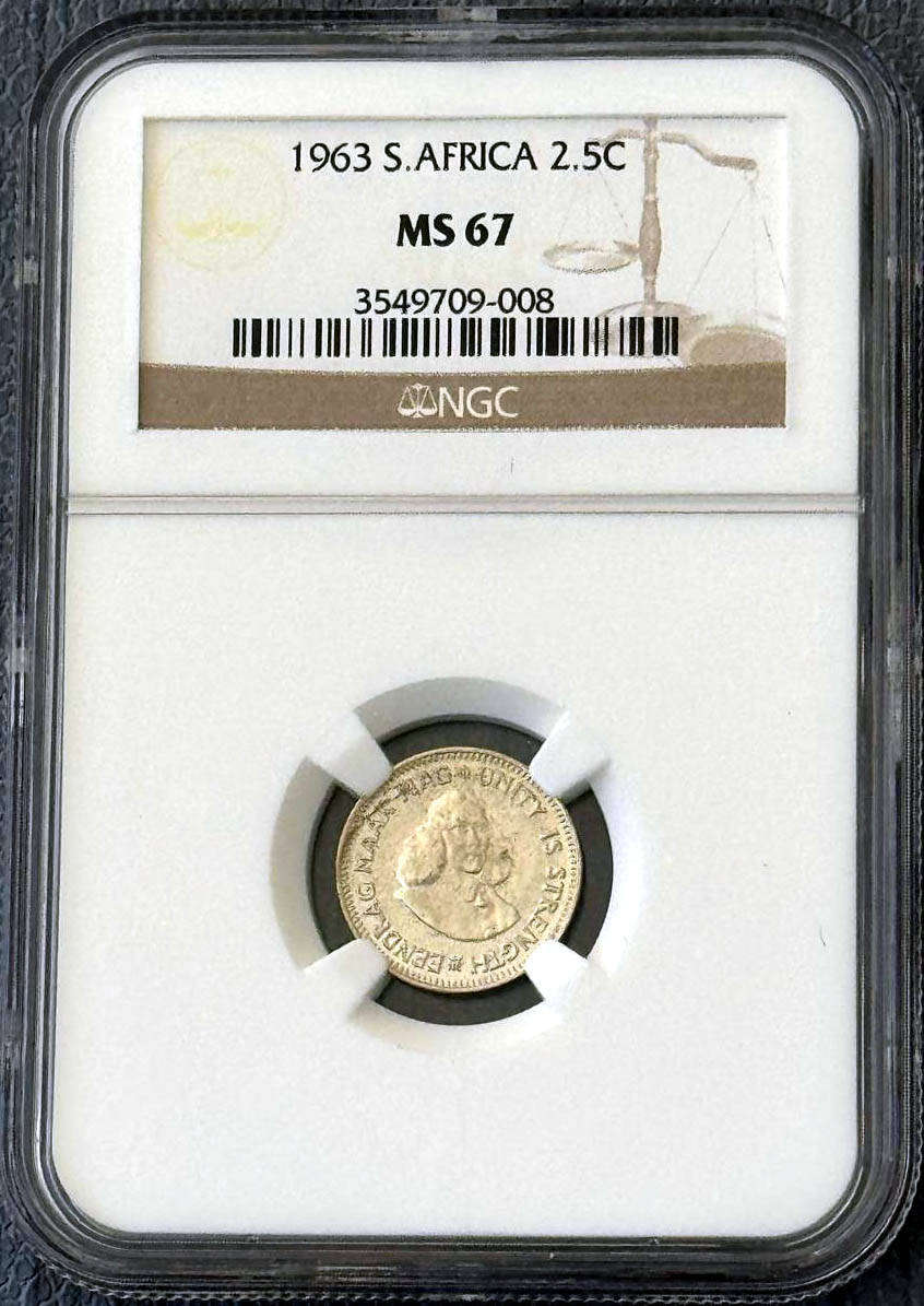 *** 1963 TWO AND A HALF CENTS NGC MS67 ***