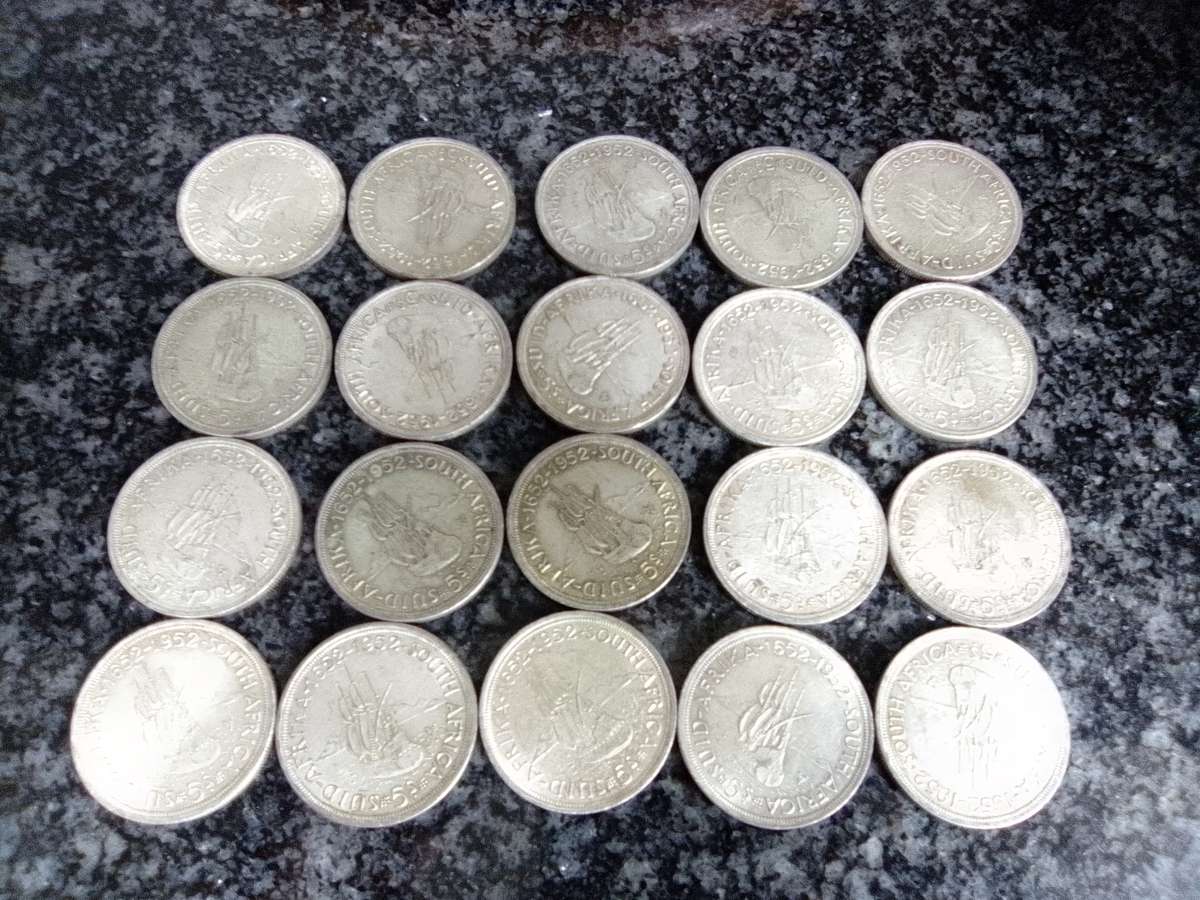 1952 5 shilling Silver Investment coins