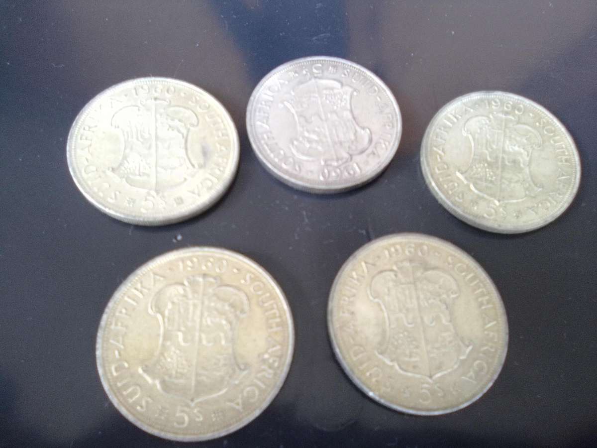1960 5 shilling Silver Investment coins