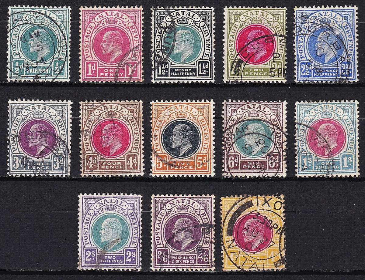 1902/3 Natal KEVII CC.109/121 Used Set @ CV  R4,823