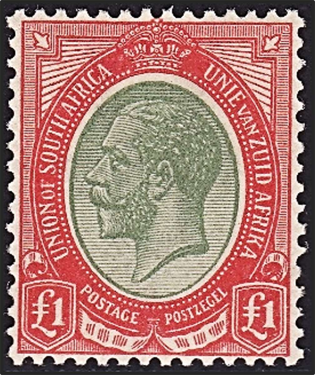 1913 Union £1 Pale Olive Green & Red SACC.16a LMM(*)  @ CV  R22,000