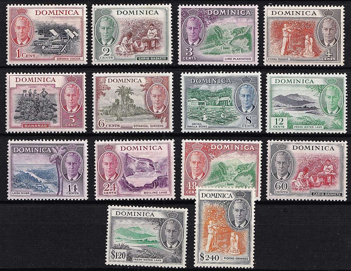 1951 Dominica KGVI Full MM(*) Set (SG.120/134)  @ CV  R1,225+