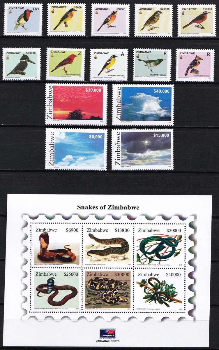 2005 Zimbabwe UMM(**) Year Issues & Minisheets - Some Very Scarce/Difficult